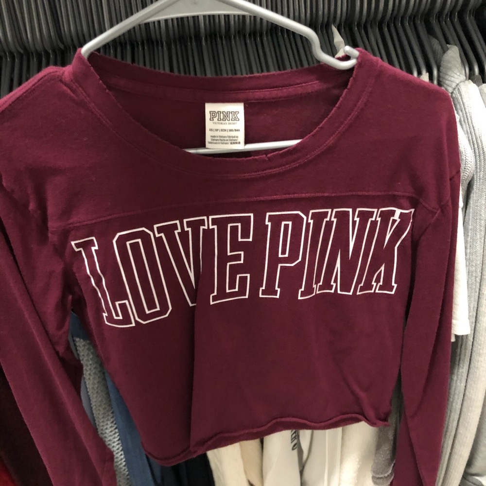 long sleeve burgundy top